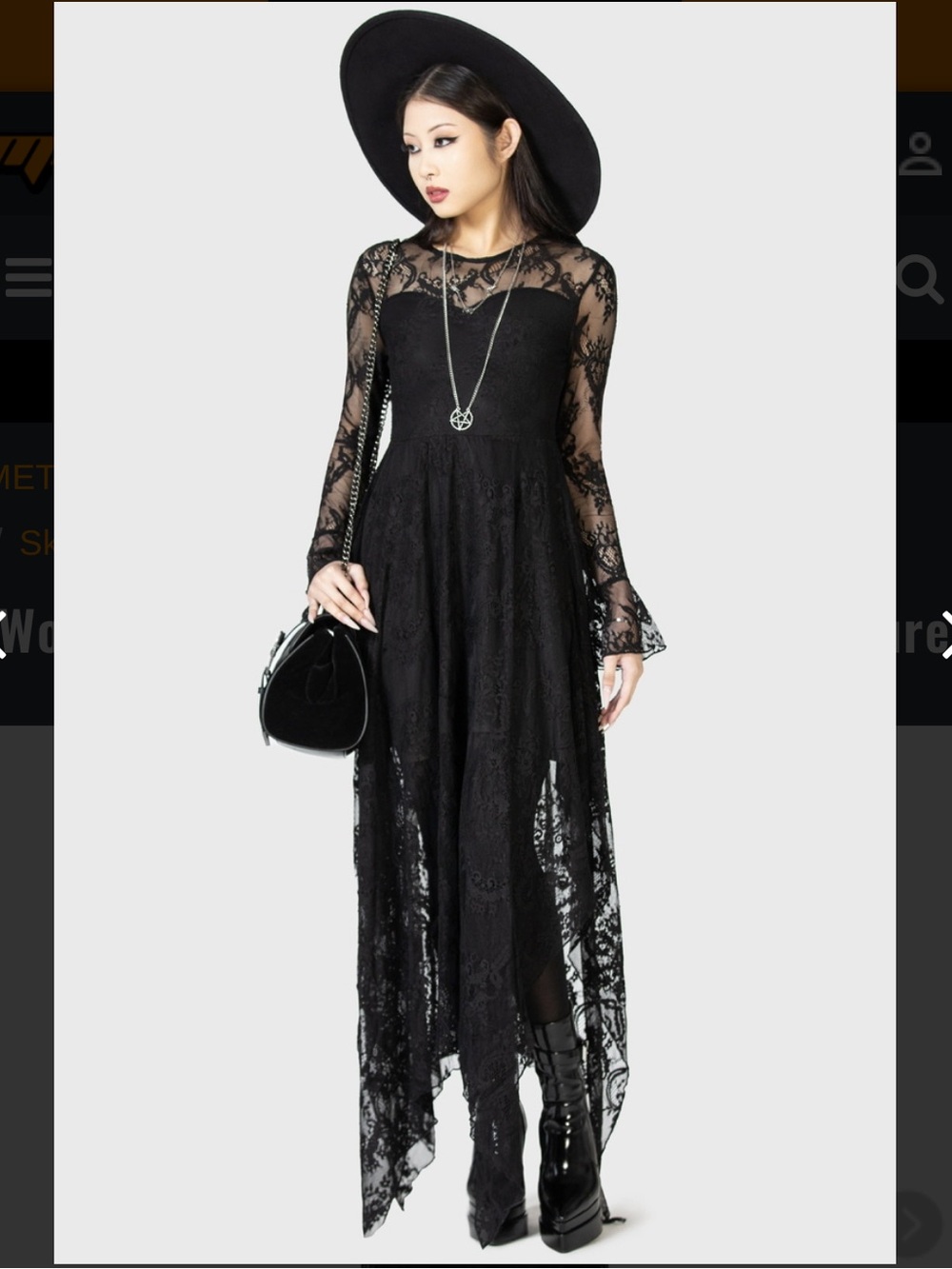 Killstar Shadow Figure Black Lace Maxi Dress